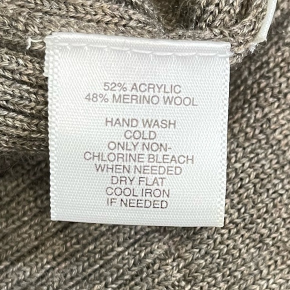 🤎 Ann Taylor LOFT Sweater Dress | Brown | Wool Blend | Cowl Neck | Petite Small - Picture 7 of 7